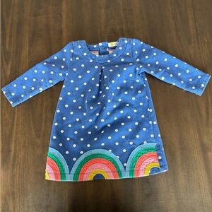 Baby Boden Blue Dress with Rainbow Accents